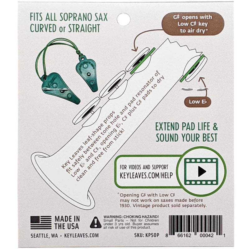 Key Leaves soprano saxophone key props to stop sticky pads, protect pad leather and keep your saxophone cleaner - Image 3